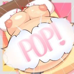lychiiart, 1girl, air, air_expansion, air_inflation