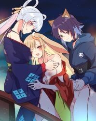 kaguya_(cho_kaguya-hime!), runami_yachiyo, sakayori_iroha, cho_kaguya-hime!, huleito