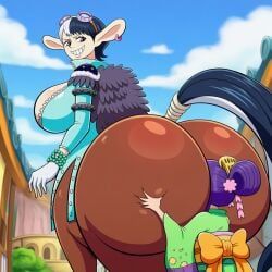 otama_(one_piece), speed_(one_piece), one_piece, 2girls, age_difference