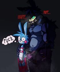 toy_bonnie_(fnaf), withered_bonnie, five_nights_at_freddy's, xexeezy, 1boy