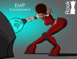 misty_knight, marvel, 1girls, ass, ball_gag