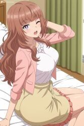 akagawa_chisa, patreon, digitalwaifugallery, 1girl, bed