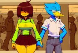 berdly, kris_(deltarune), kris_female_(deltarune), deltarune, furtiveturtle