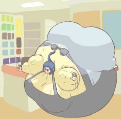 bo_the_sno, apron, blush, female, full_body_inflation