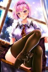 tanikaze_amane, tenshi_souzou_re-boot!, 1girl, :p, after_footjob