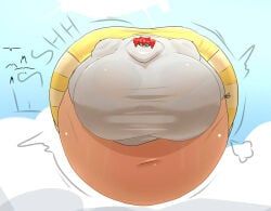 birdbrain_teto, teto, vocaloid, floating, inflation