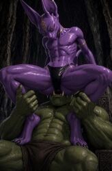 beerus, ass, french_kiss, french_kissing, gay