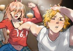 denji_(chainsaw_man), power_(chainsaw_man), chainsaw_man, 1boy, 1girl