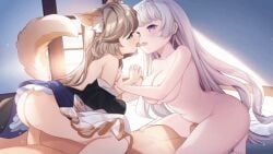 sugar_conflict_x, 1boy, 1boy2girls, 2girls, before_sex