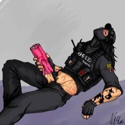 original_character, black_hair, covered_face, facemask, fictional_character