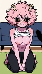 ashido_mina, mina_ashido, my_hero_academia, after_sex, clothes_lift
