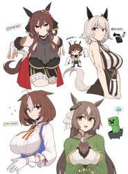 agnes_tachyon_(umamusume), creeper, creeper_(minecraft), curren_chan_(umamusume), gentildonna_(umamusume)