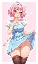 bonnie_(brawl_stars), brawl_stars, 1girl, finger_to_mouth, large_breasts