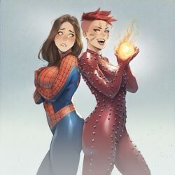 marvel_girl, peter_parker, petra_parker, phoenix_(x-men), rachel_summers