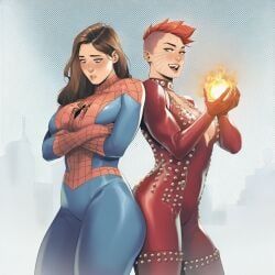 marvel_girl, peter_parker, petra_parker, phoenix_(x-men), rachel_summers