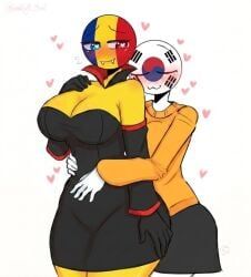 romania_(countryhumans), south_korea_(countryhumans), countryhumans, countryhumans_girl, kak0yt0_chel_style