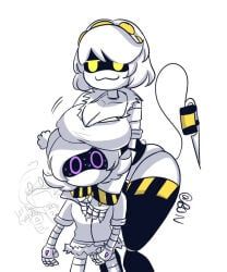 uzi_(murder_drones), v_(murder_drones), murder_drones, 2girls, big_breasts