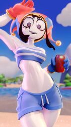 pomni, pomni_(beach_outfit), pomni_(tadc), pomni_(the_amazing_digital_circus), glitch_productions