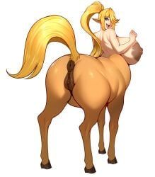 1girl, animal_ears, anus, ass, back