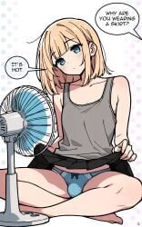 fufusu, 1boy, blonde_hair, blue_eyes, blue_panties