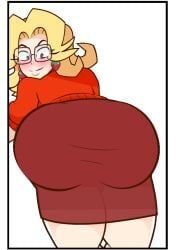 miss_bigbun_(peachypop34), peachypop34, ass, ass_focus, blonde_hair