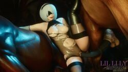 yorha_2b, nier, nier:_automata, lil_lily, 1girls