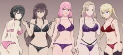 character_request, watashi_ga_koibito_ni_nareru_wake_naijan_murimuri, airei_363, 5girls, :o