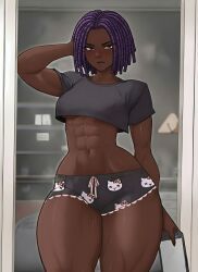 original_character, original, mrtecta, 1girls, abs
