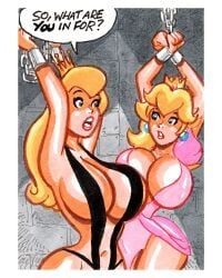 princess_daphne, princess_peach, dragon's_lair, mario_(series), nintendo