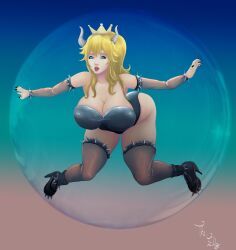 bowsette, mario_(series), new_super_mario_bros._u_deluxe, bimbo, bowsette_ass