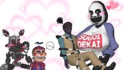 mangle_(fnaf), mangled_mangle_(fnaf), michael_afton, nightmare_balloon_boy, nightmare_mangle