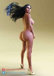 kim_kardashian, the_x_creator, 1girls, back_view, behind_view