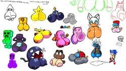 banban_(garten_of_banban), blinky_(pac-man), blooper, bob-omb, boyfriend_(friday_night_funkin)