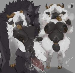 lvlirror, 2_horns, accessory, animal_genitalia, animal_penis