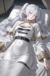 frieren, patreon, sousou_no_frieren, 1girls, bed_sheet
