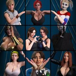 billie_eilish, black_widow_(marvel), claire_redfield, ella_purnell, heather_mason