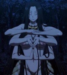 dara-san, reiwa_no_dara-san, areolae, black_hair, breasts