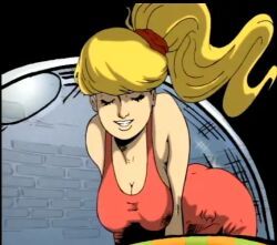 julie_winters, the_maxx, blonde_hair, goonable, red_dress