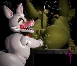 funtime_foxy_(fnaf), mangle_(fnaf), springtrap, springtrap_(fnaf), five_nights_at_freddy's