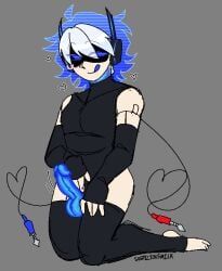 suspiciousmilk, android, android_boy, blue_eyes, blue_hair