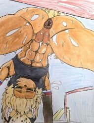great_hendy, abs, animal_humanoid, anus, bodily_fluids