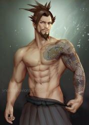 hanzo, hanzo_shimada, overwatch, ynorka, 1boy