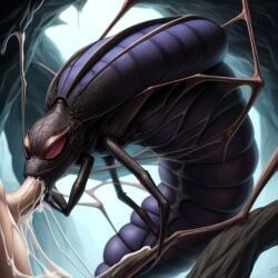 wetnightmare, 1boy, abdomen, abused_male, arachnid