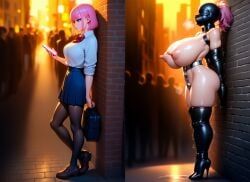tgm101_(artist), 1girls, annoyed, armbinder, backlighting