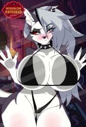 loona_(helluva_boss), helluva_boss, raydonxd, 1girls, against_glass