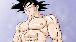 son_goku, friz_don't_muv, abs, blush, body_odor