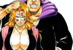 matsumoto_rangiku, oomaeda_marechiyo, bleach, 1boy, 1girls