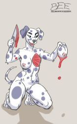beebeesba, anthro, blood, bodily_fluids, canid