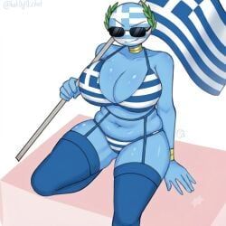 greece_(countryhumans), countryhumans, countryhumans_girl, kak0yt0_chel_style, big_breasts