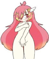 covering_crotch, female_only, leaked, naked, shy